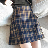 Vintage Plaid A-Linie Casual Miniröcke